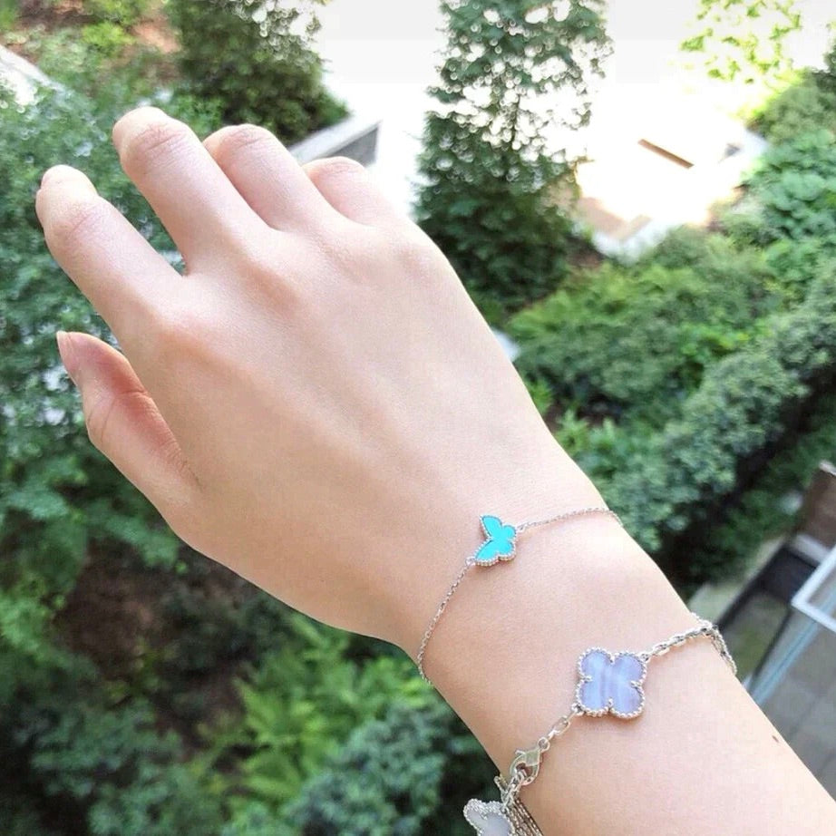 Mysitc BUTTERFLY TURQUOISE BUTTERFLY BRACELET SILVER