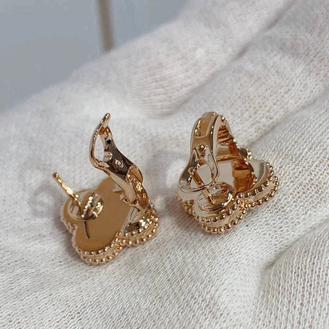 Mysitc CLOVER MEDIUM 1 MOTIFS CARNELIAN DIAMOND earrings