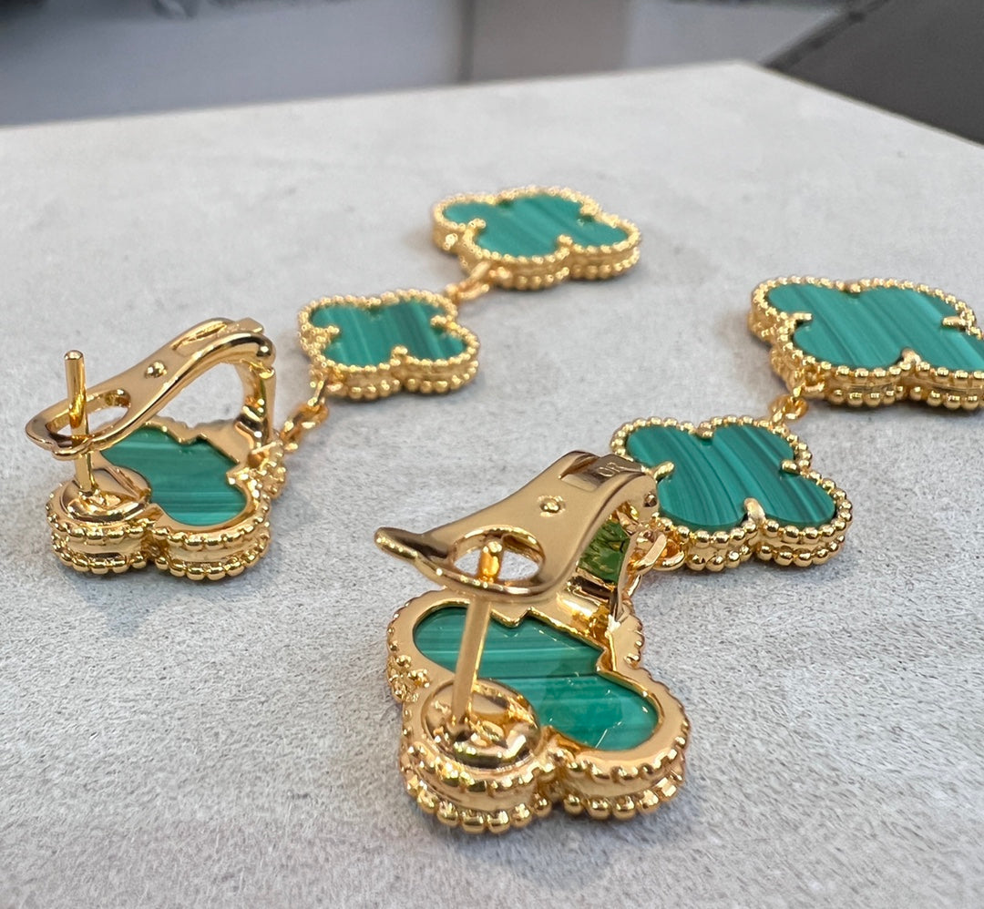 Mysitc CLOVER MALACHITE 3 MOTIFS GOLD
