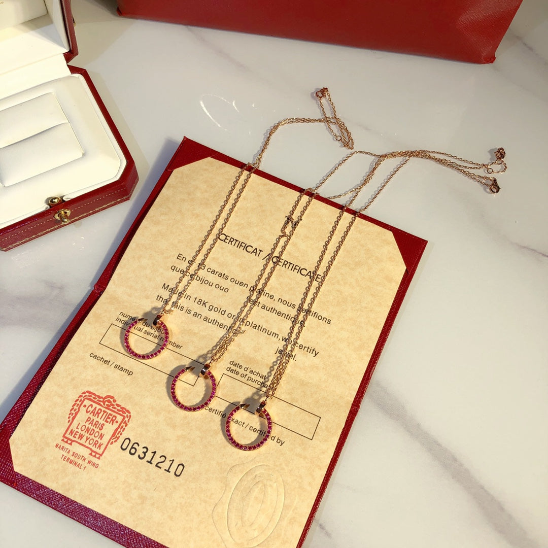 Mysitc JUSTE NECKLACE GOLD RED DIAMONDS