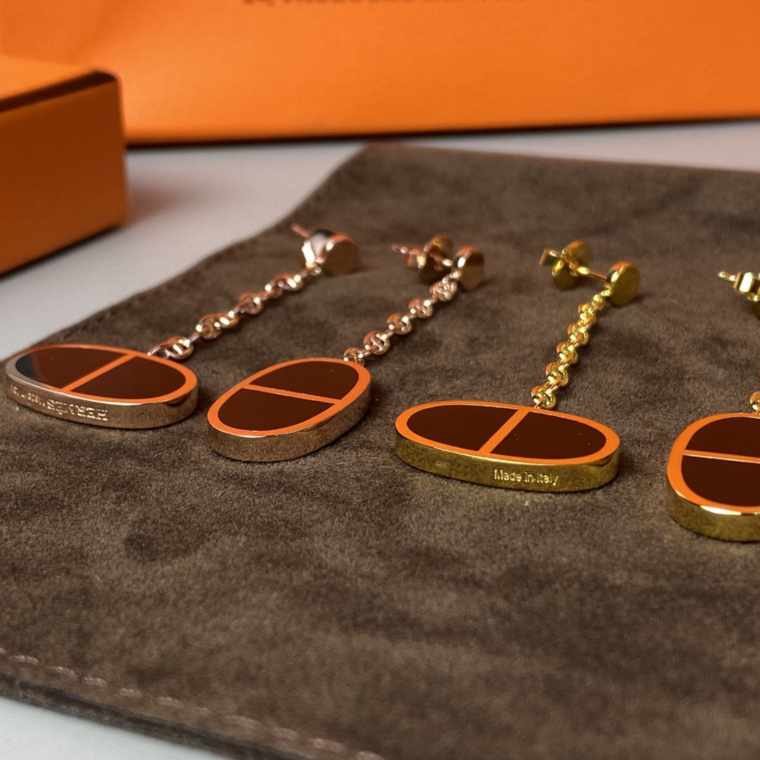 Mysitc CHAINE VERSO BLACK CERAMIC EARRINGS