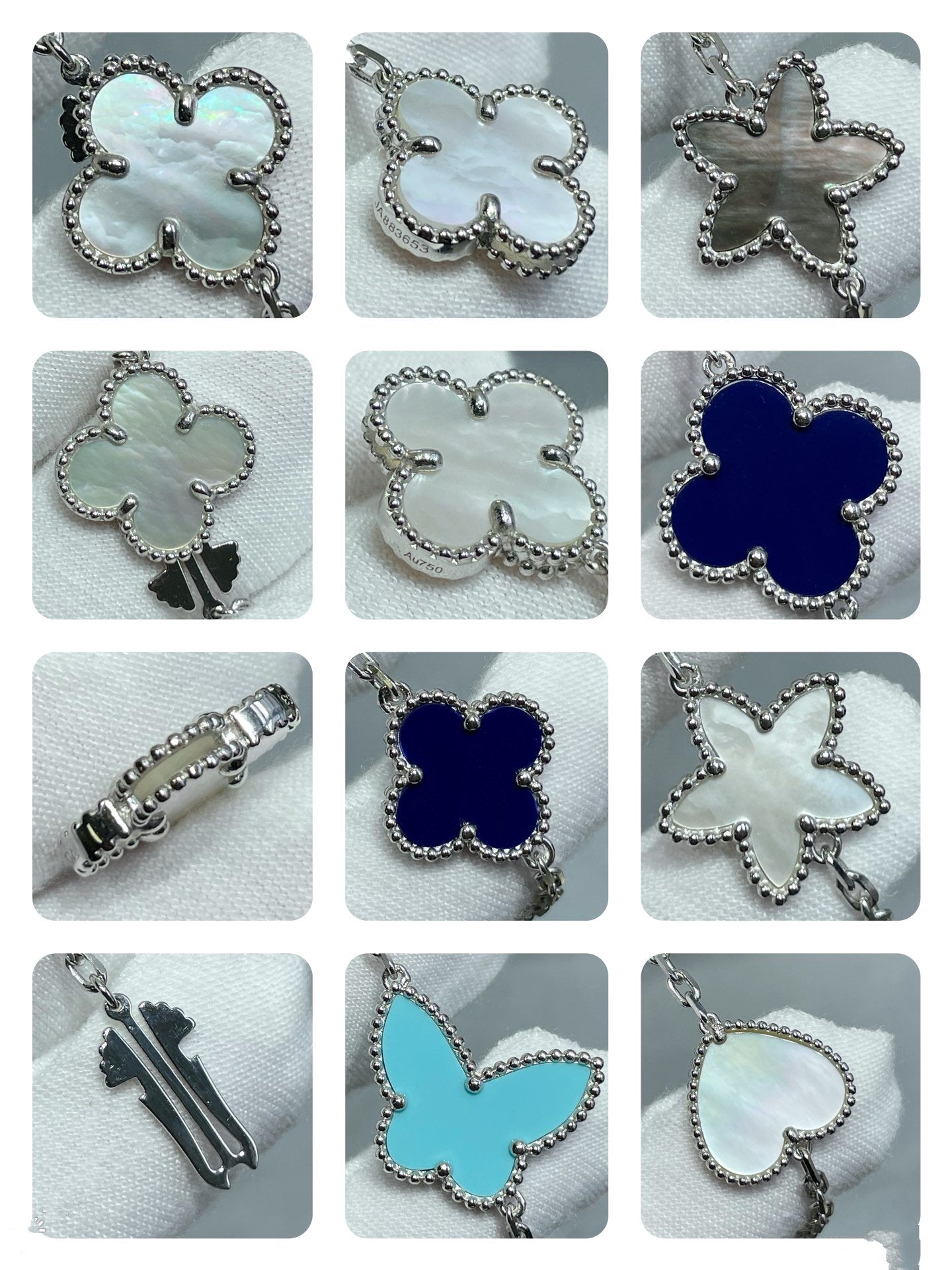 Mysitc LUCKY CLOVER SILVER 11 MOTIF NECKLACE