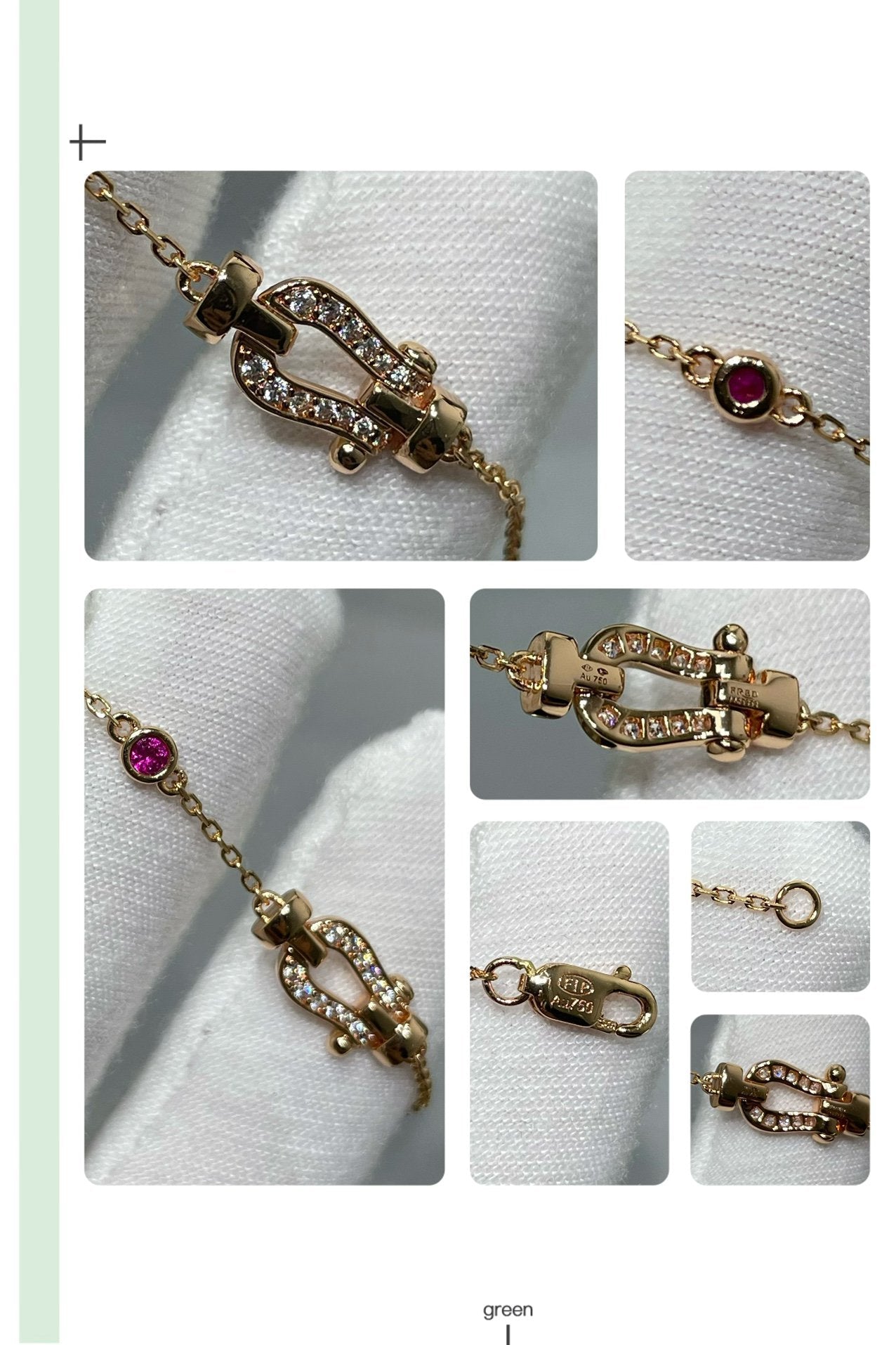Mysitc FORCE 10 DIAMOND CHAIN LINK PINK GOLD BRACELET