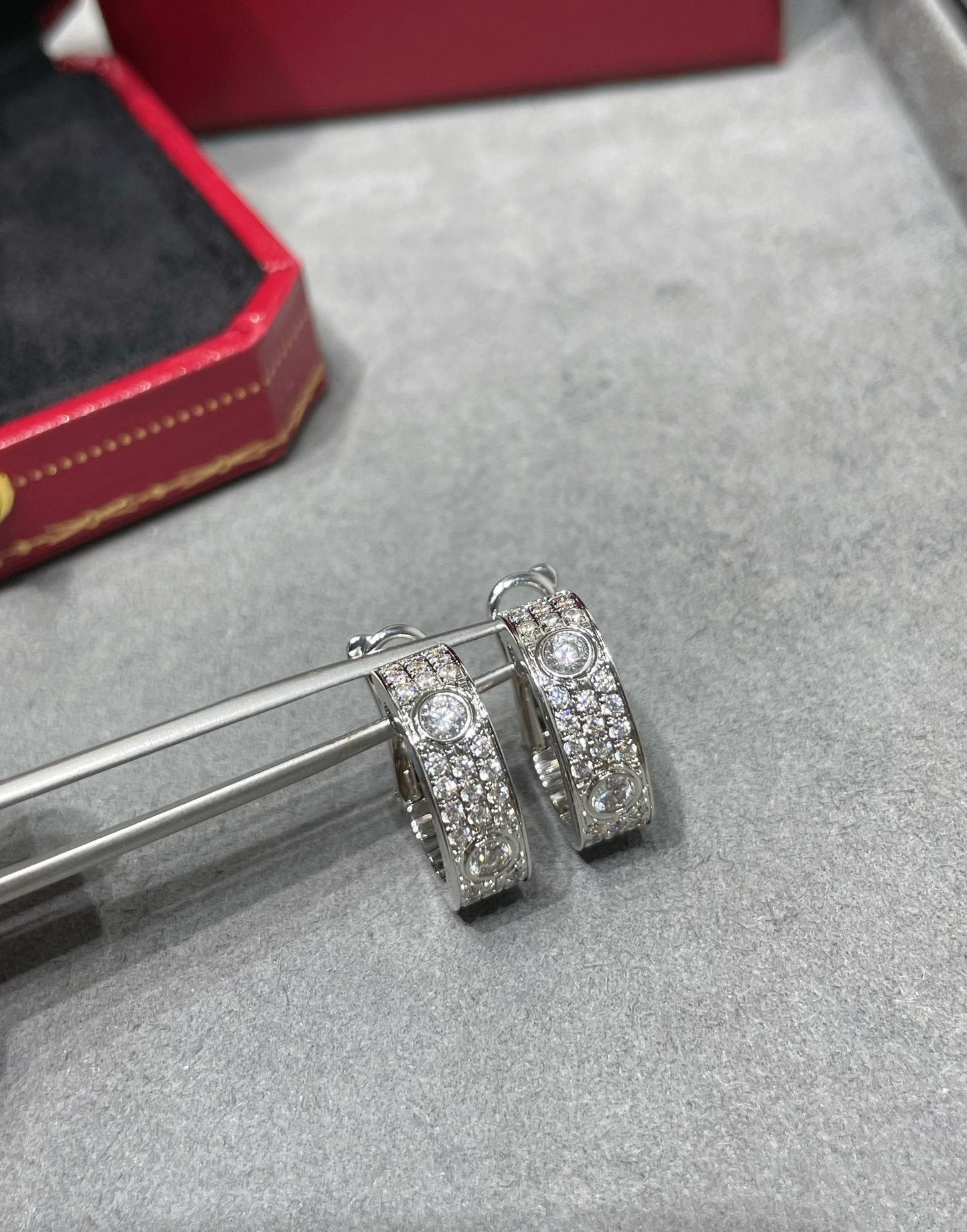Mysitc LOVE 5.5MM DIAMOND PAVED EARRINGS