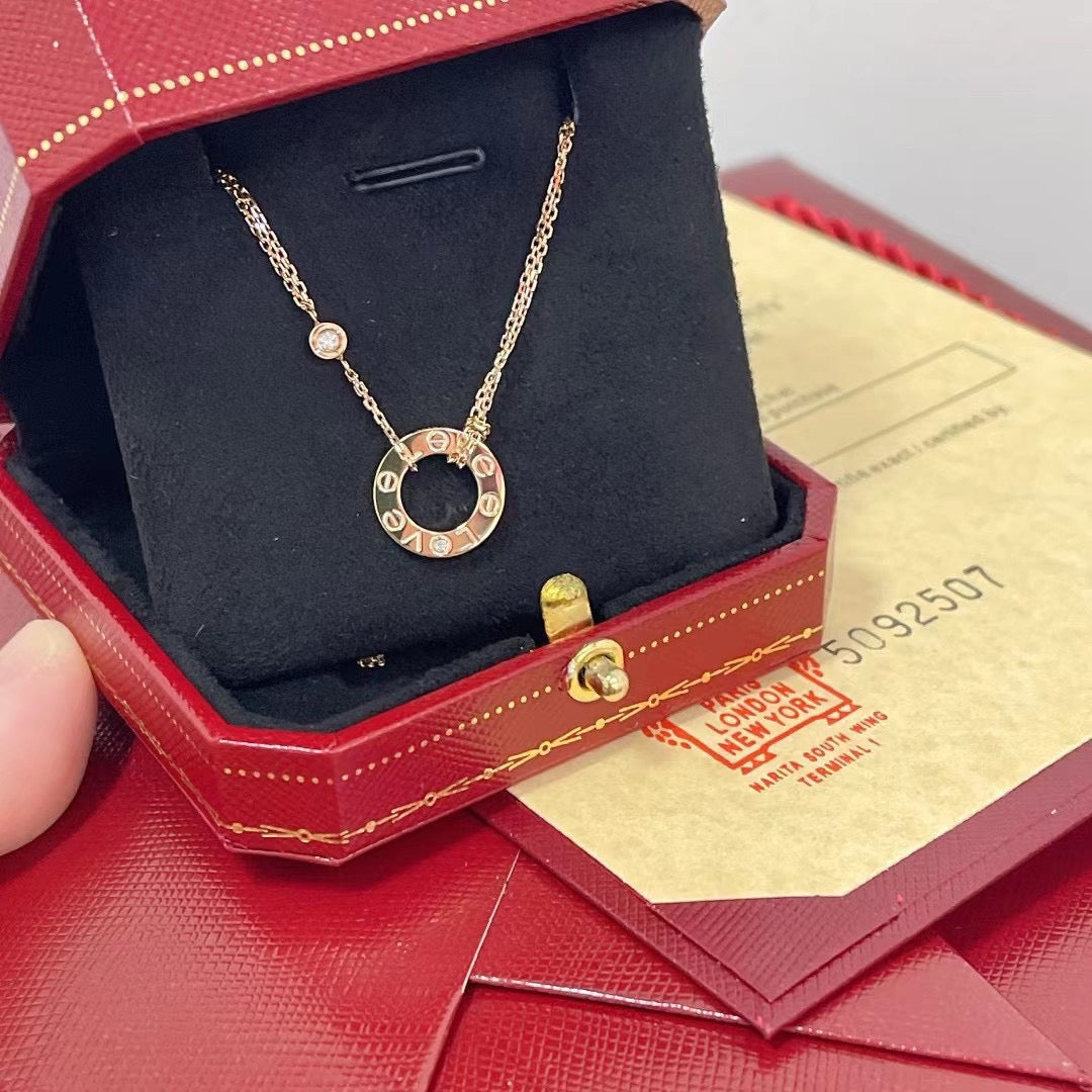 Mysitc LOVE NECKLACE 16MM 2 DIAMONDS