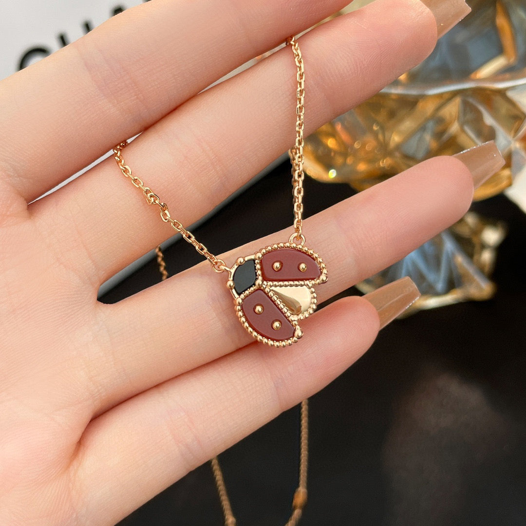 Mysitc LUCKY CARNELIANS LADYBUG NECKLACE