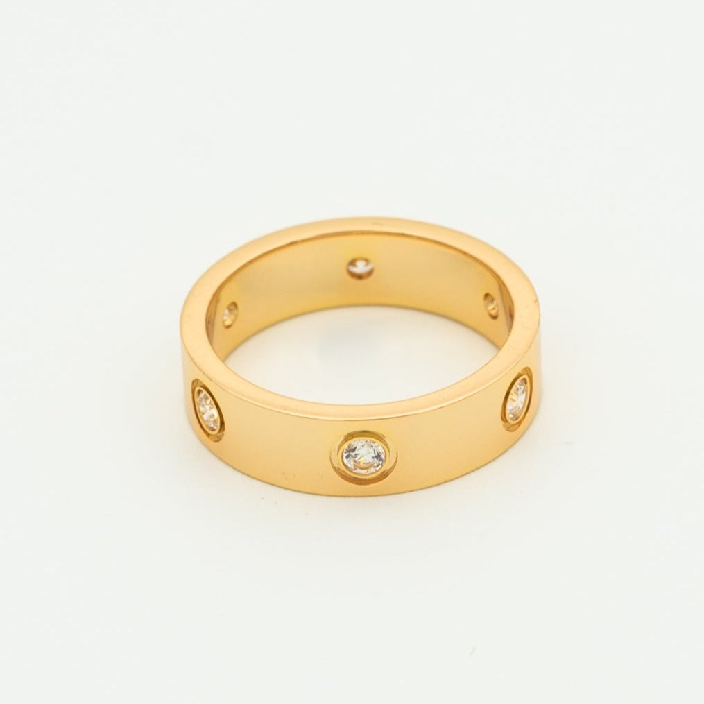 Mysitc LOVE RING 5.5MM 6 DIAMONDS PINK GOLD