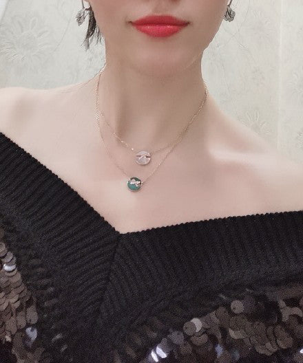Mysitc JEUX DE PINK GOLD DIAMOND NECKLACE