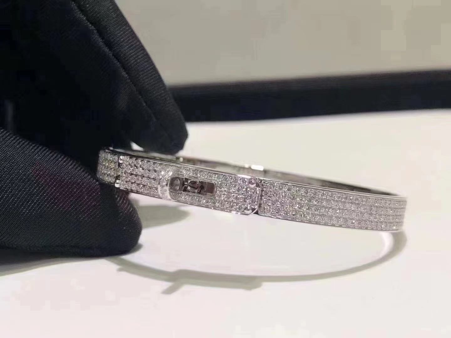 Mysitc HM KELLY BRACELET IN SILVER AND FULL PAVE DIAMOND