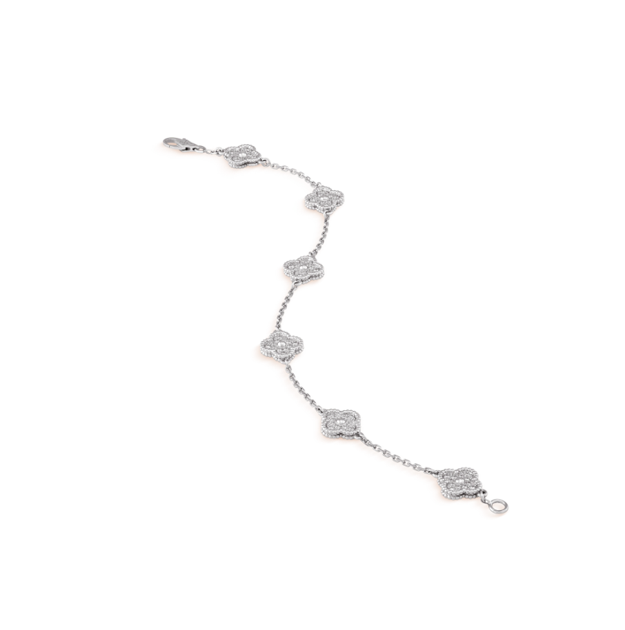 Mysitc CLOVER 6 MOTIF SILVER DIAMOND BRACELET