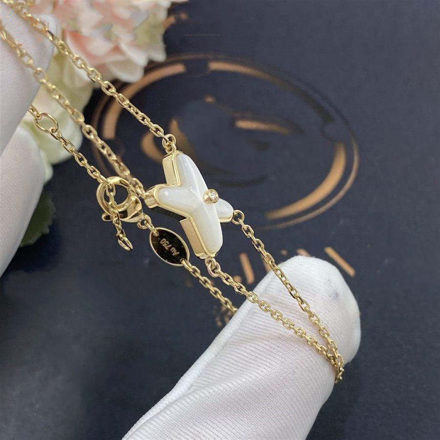 Mysitc JEUX BRACELET WHITE MOP GOLD 1 DIAMOND