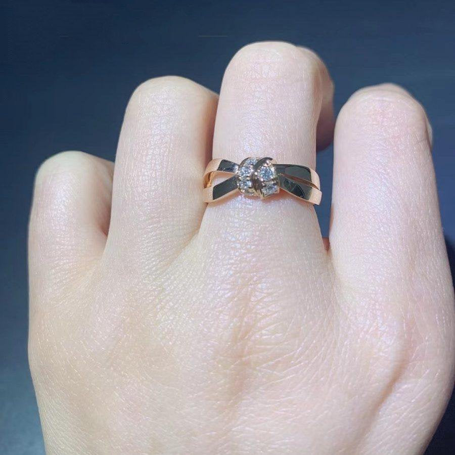 Mysitc LIENS RING PINK GOLD DIAMOND