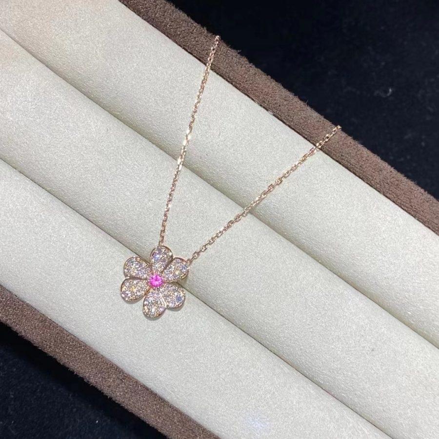 Mysitc FRIVOLE ROSE GOLD FLOWER DIAMOND NECKLACE