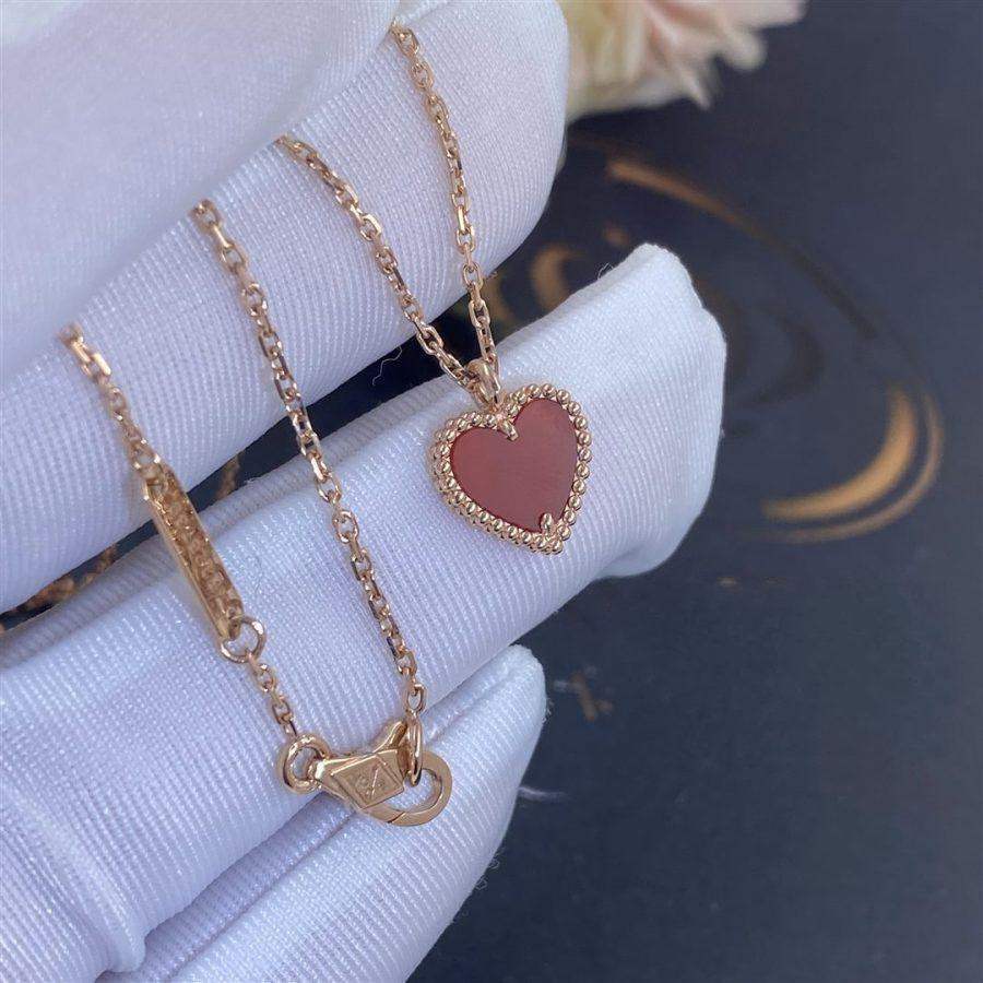 Mysitc SWEET CLOVER CARNELIAN HEART NECKLACE