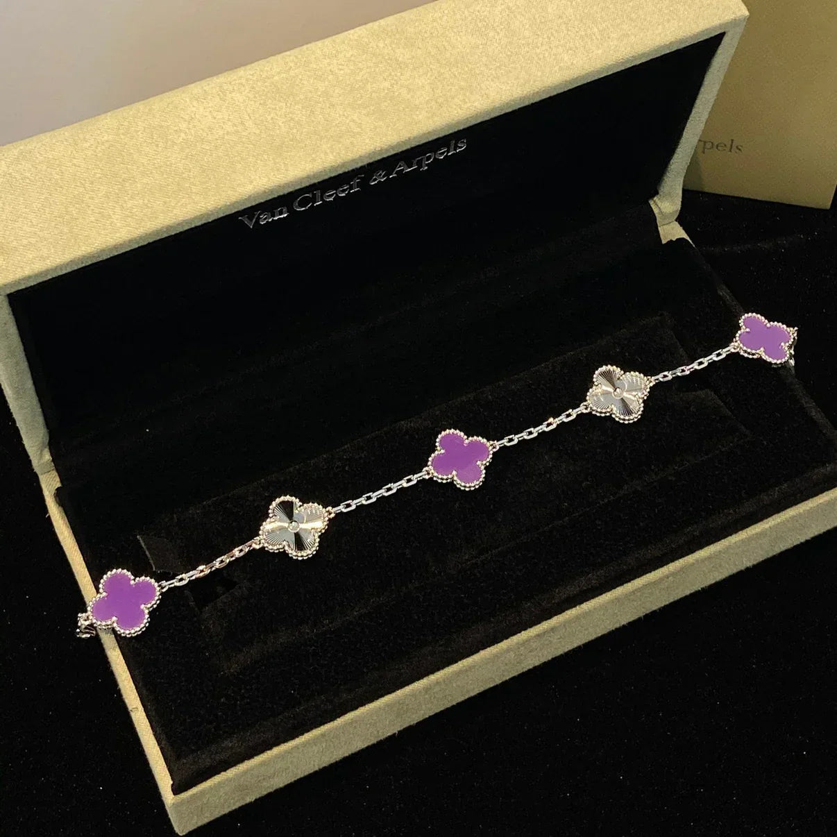 [Demi jewelry] CLOVER 5 MOTIF VIOLET BRACELET COLLECTION-new