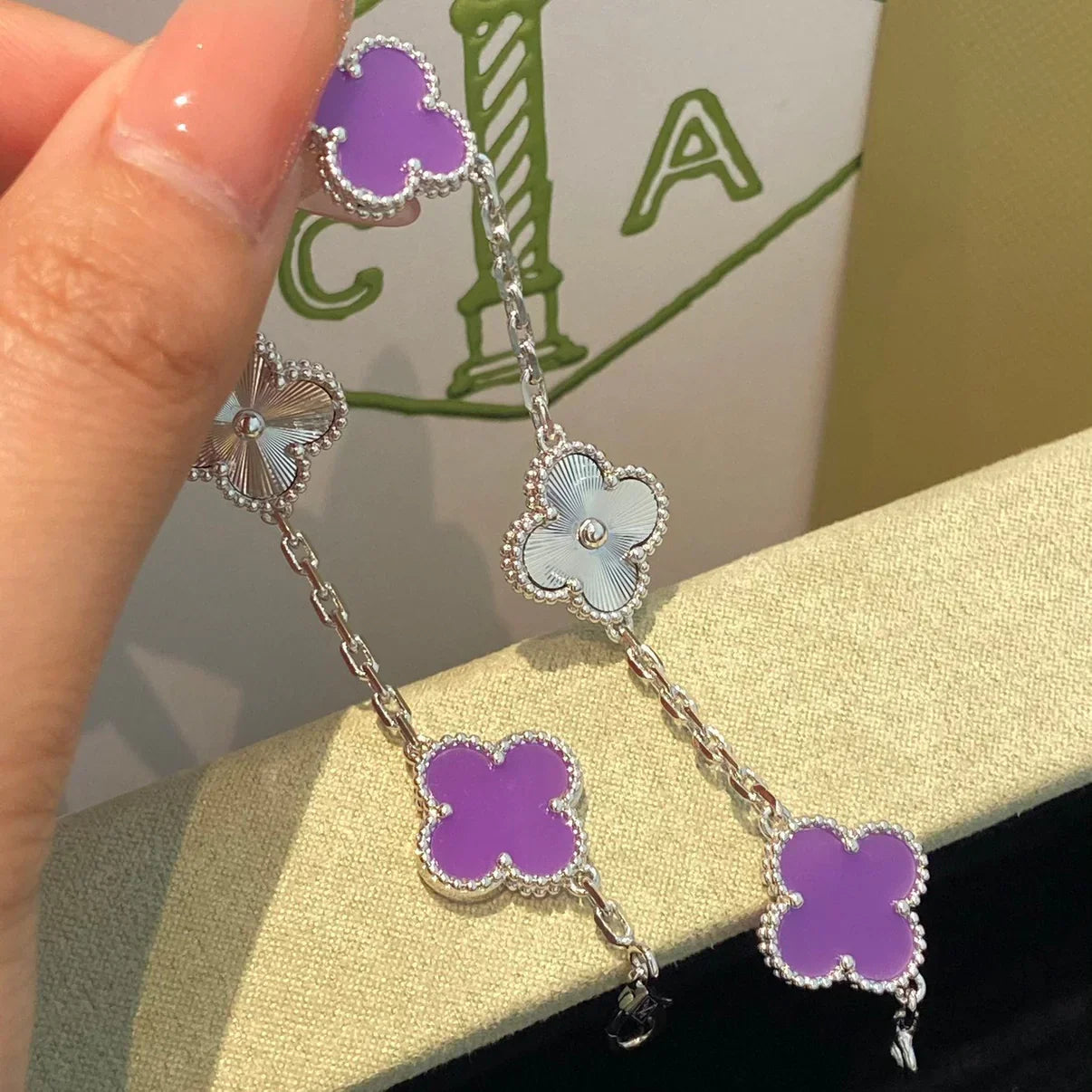 [Demi jewelry] CLOVER 5 MOTIF VIOLET BRACELET COLLECTION-new