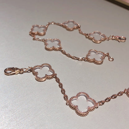 [Mystic]CLOVER 5 MOTIF ROCK CRYSTAL BRACELET