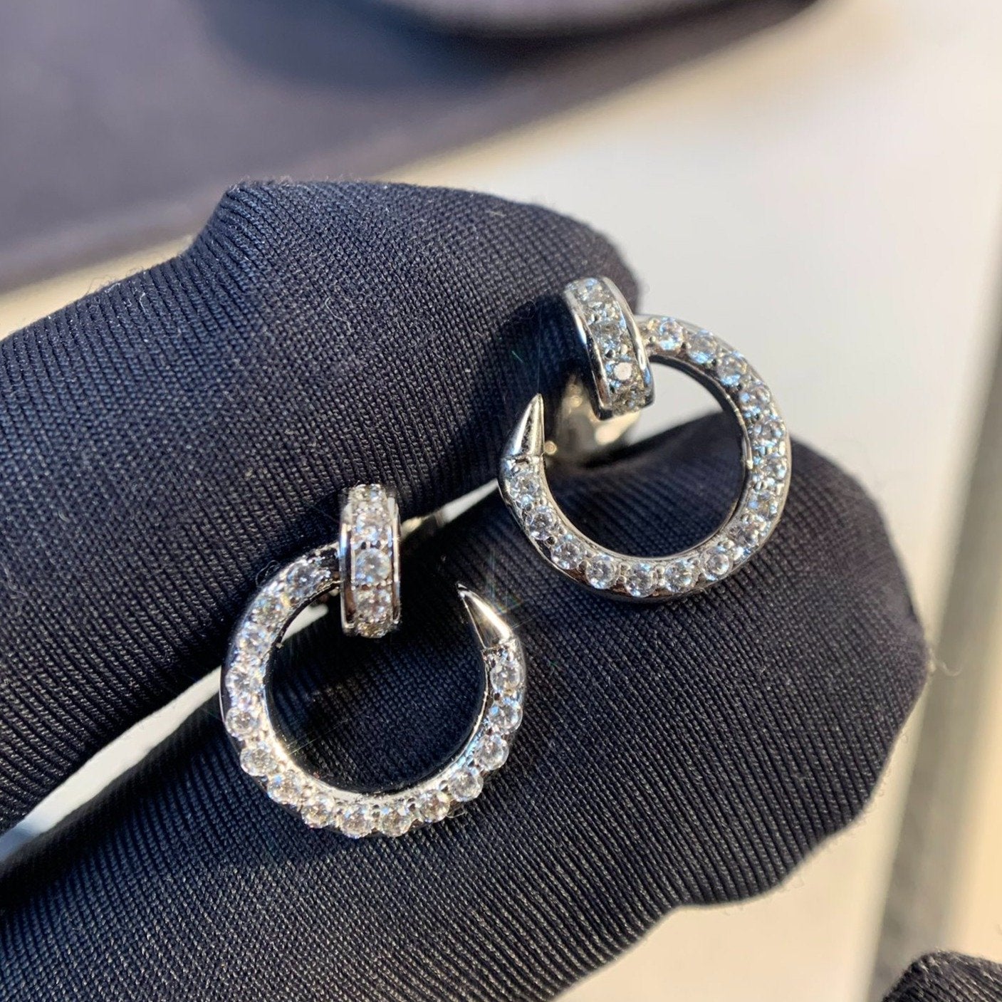 [Mystic]JUSTE EARRINGS SILVER DIAMONDS