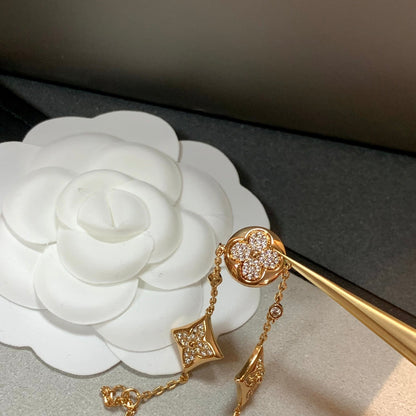 [Mystic]STAR AND SUN 4 MOTIFS GOLD DIAMONDS BRACELET