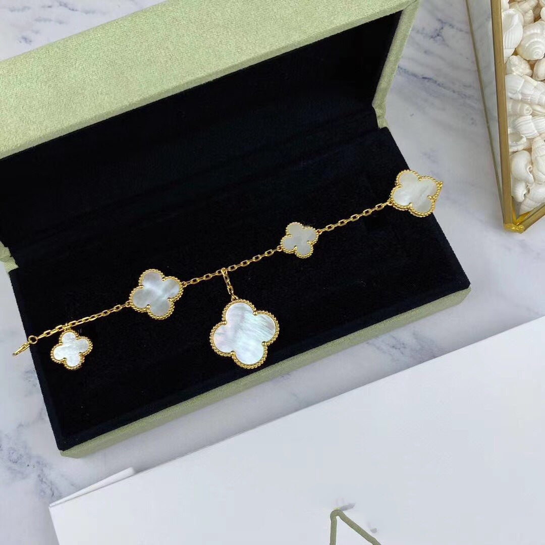[Mystic]MAGIC CLOVER MOP GOLD BRACELET 5 MOTIFS