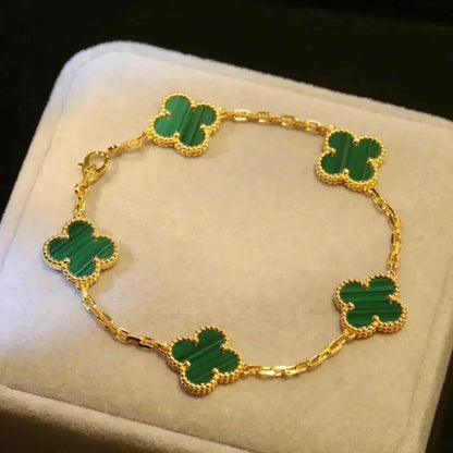[Mysitc ]New  CLOVER 5 MOTIF MALACHITE BRACELET COLLECTION
