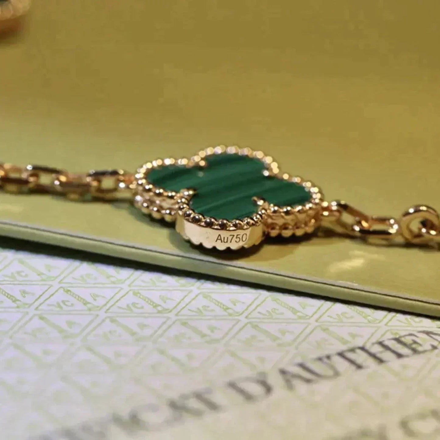 [Mysitc ]New  CLOVER 5 MOTIF MALACHITE BRACELET COLLECTION