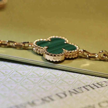 [Mysitc ]New  CLOVER 5 MOTIF MALACHITE BRACELET COLLECTION