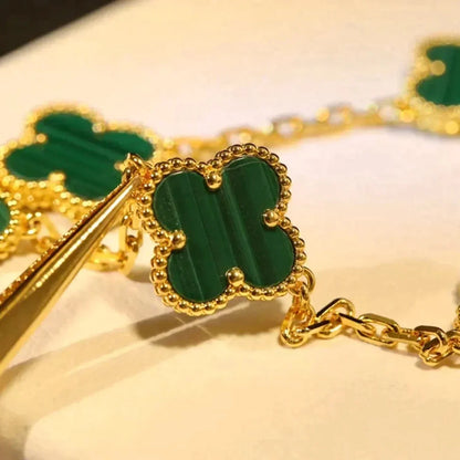 [Mysitc ]New  CLOVER 5 MOTIF MALACHITE BRACELET COLLECTION