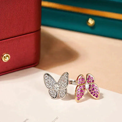 [Mystic]TWIN BUTTERFLY DIAMOND RING
