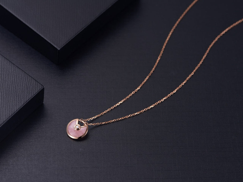 [Demi jewelry]AMULETTE ROSE GOLD PINK MOP NECKLACE