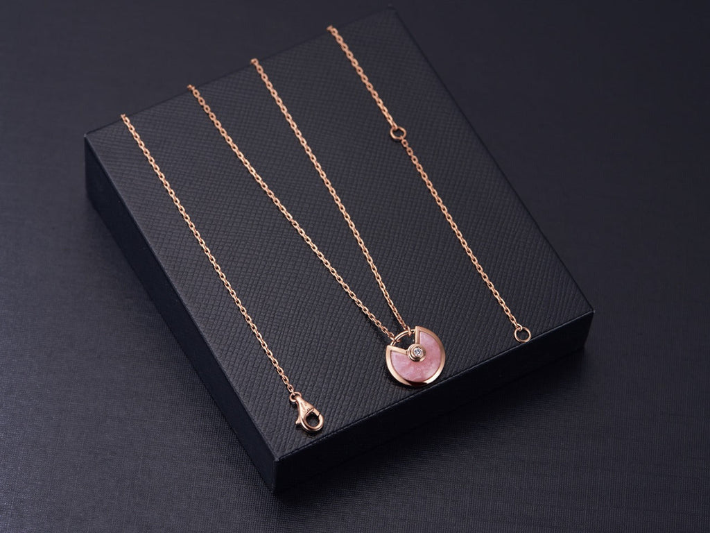 [Demi jewelry]AMULETTE ROSE GOLD PINK MOP NECKLACE