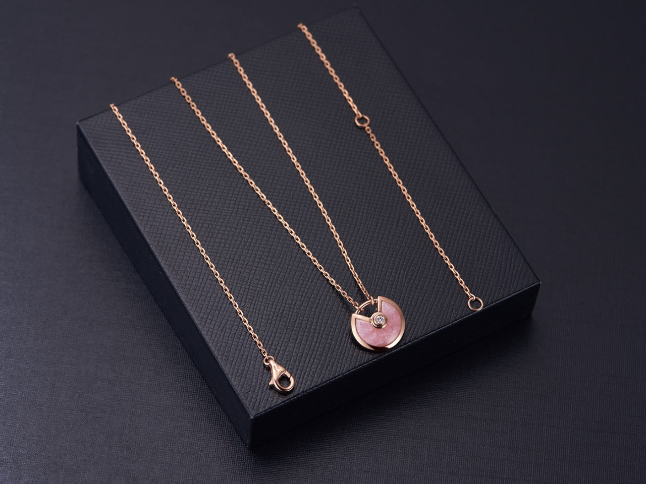 [Demi jewelry]AMULETTE ROSE GOLD PINK MOP NECKLACE