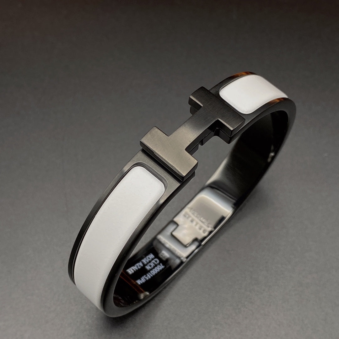 [Mystic]H BRACELET 12MM BLACK WHITE CERAMIC