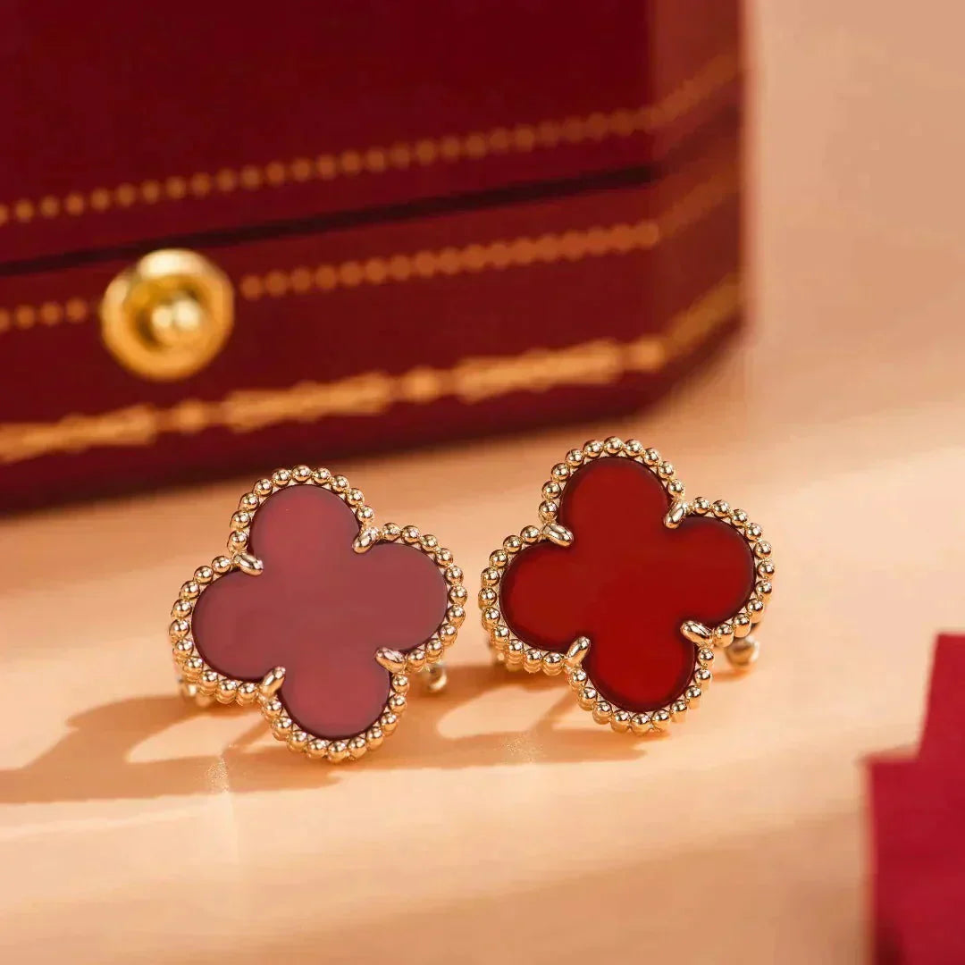 Mysitc CLOVER MEDIUM 1 MOTIFS CARNELIAN  EARRINGS