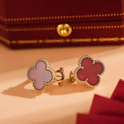 Mysitc CLOVER MEDIUM 1 MOTIFS CARNELIAN  EARRINGS