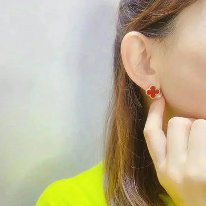Mysitc CLOVER MEDIUM 1 MOTIFS CARNELIAN  EARRINGS