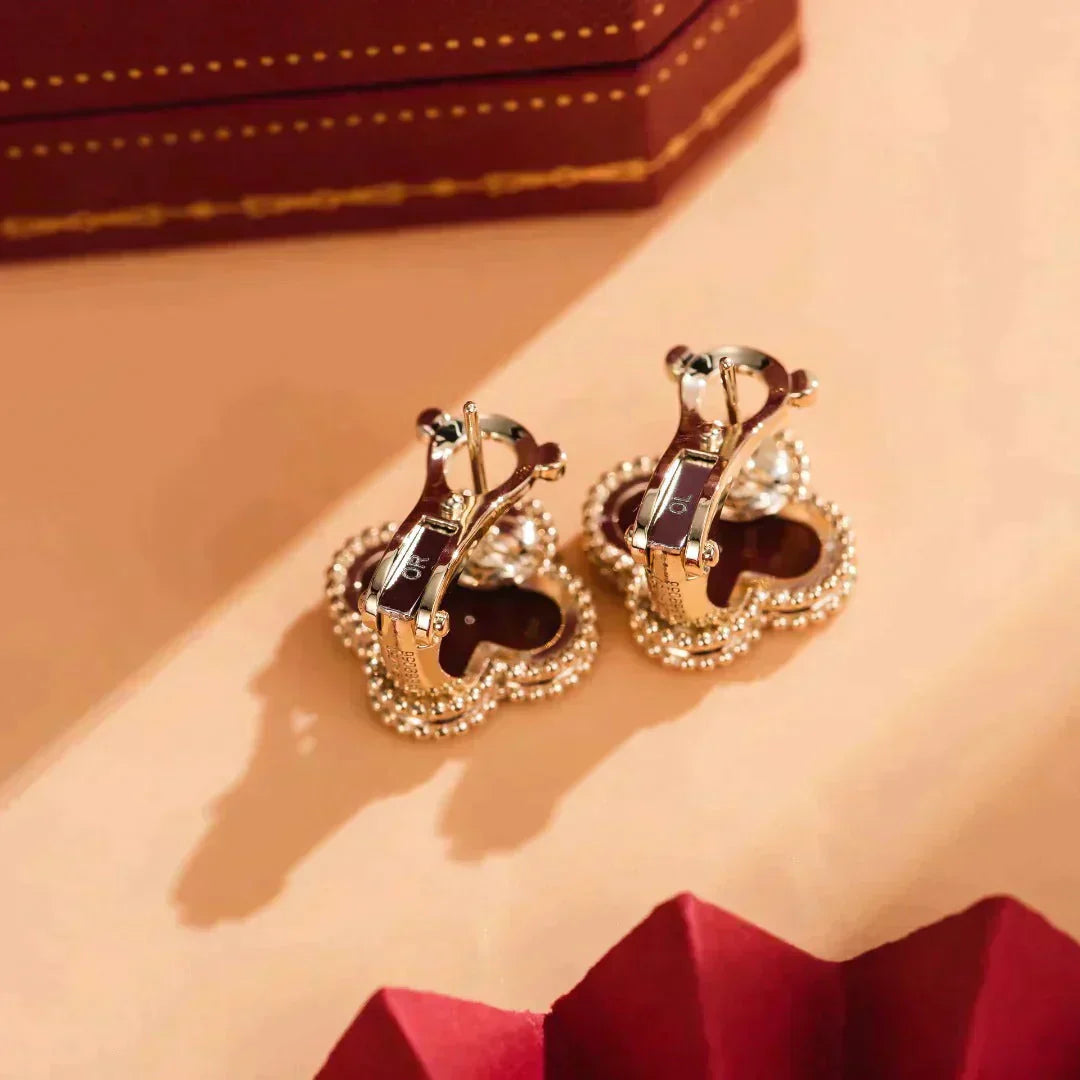 Mysitc CLOVER MEDIUM 1 MOTIFS CARNELIAN  EARRINGS