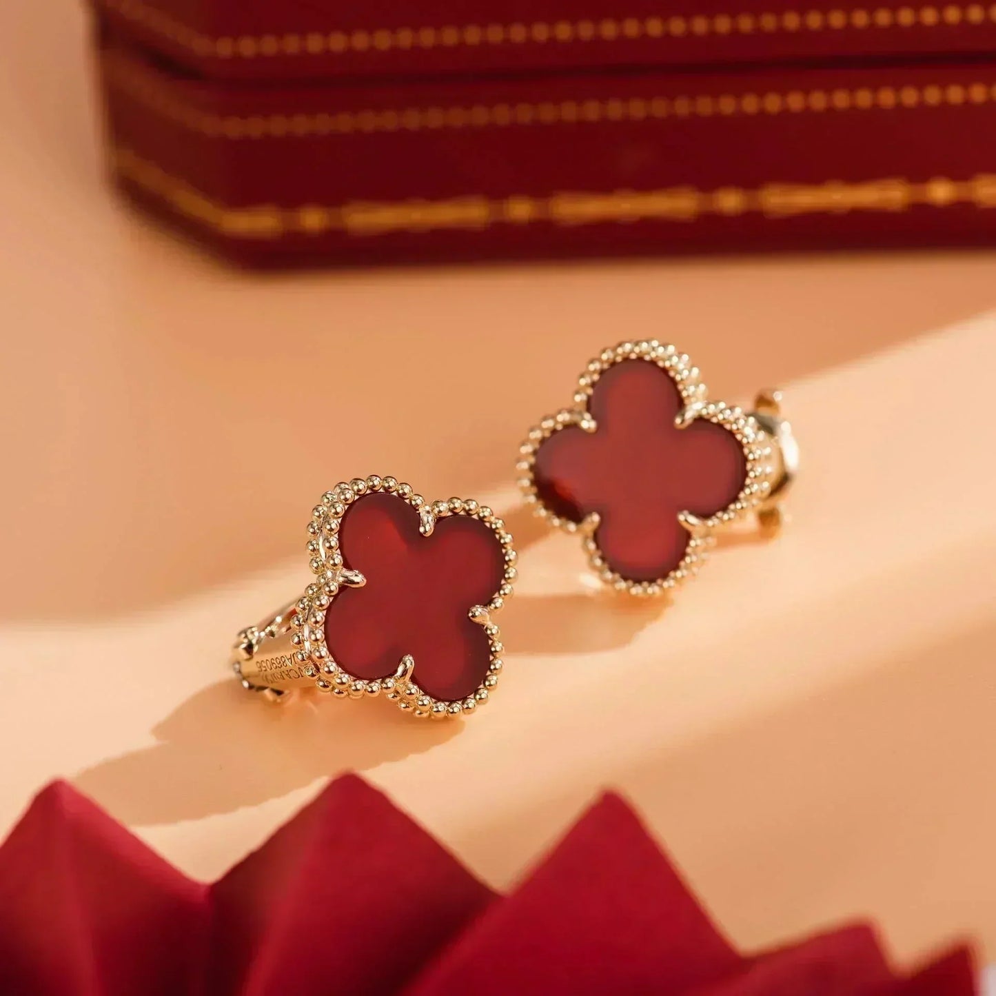 Mysitc CLOVER MEDIUM 1 MOTIFS CARNELIAN  EARRINGS