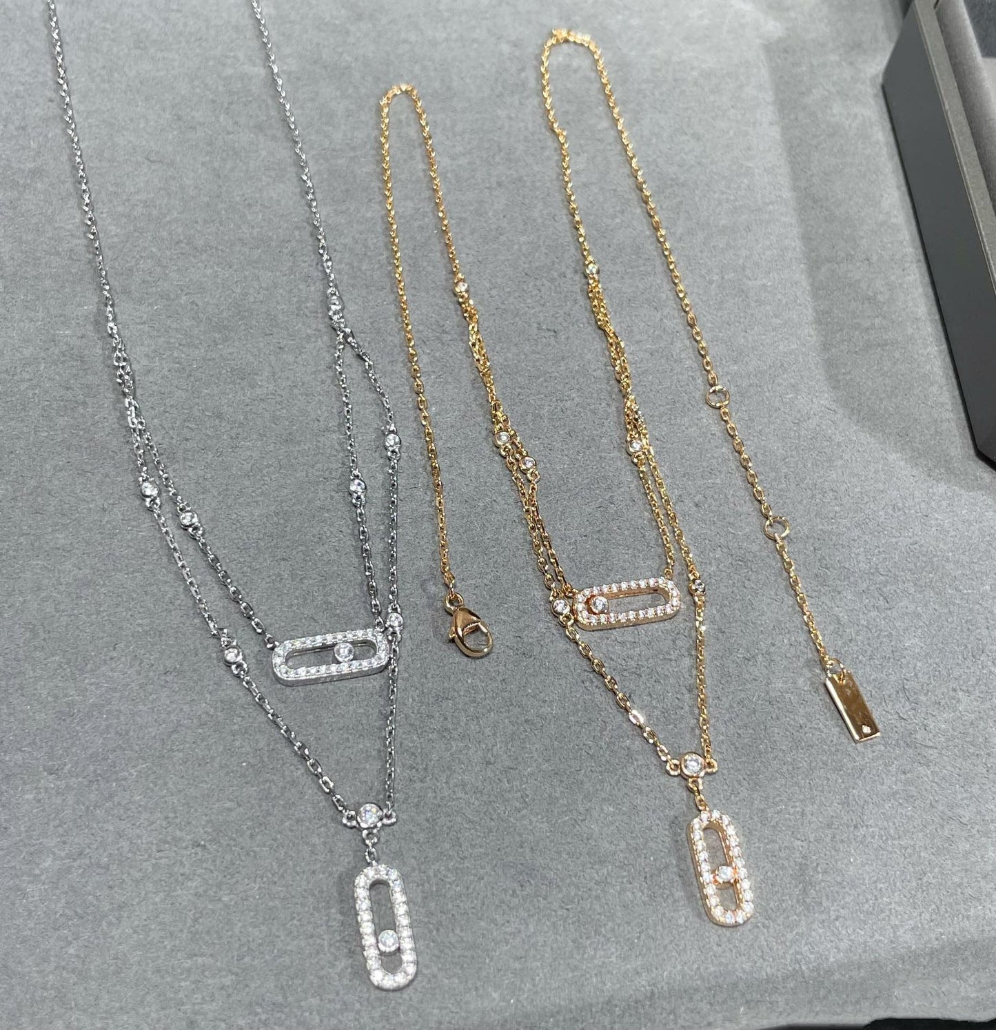 [Mystic ]MOVE 2 ROW DIAMOND NECKLACE