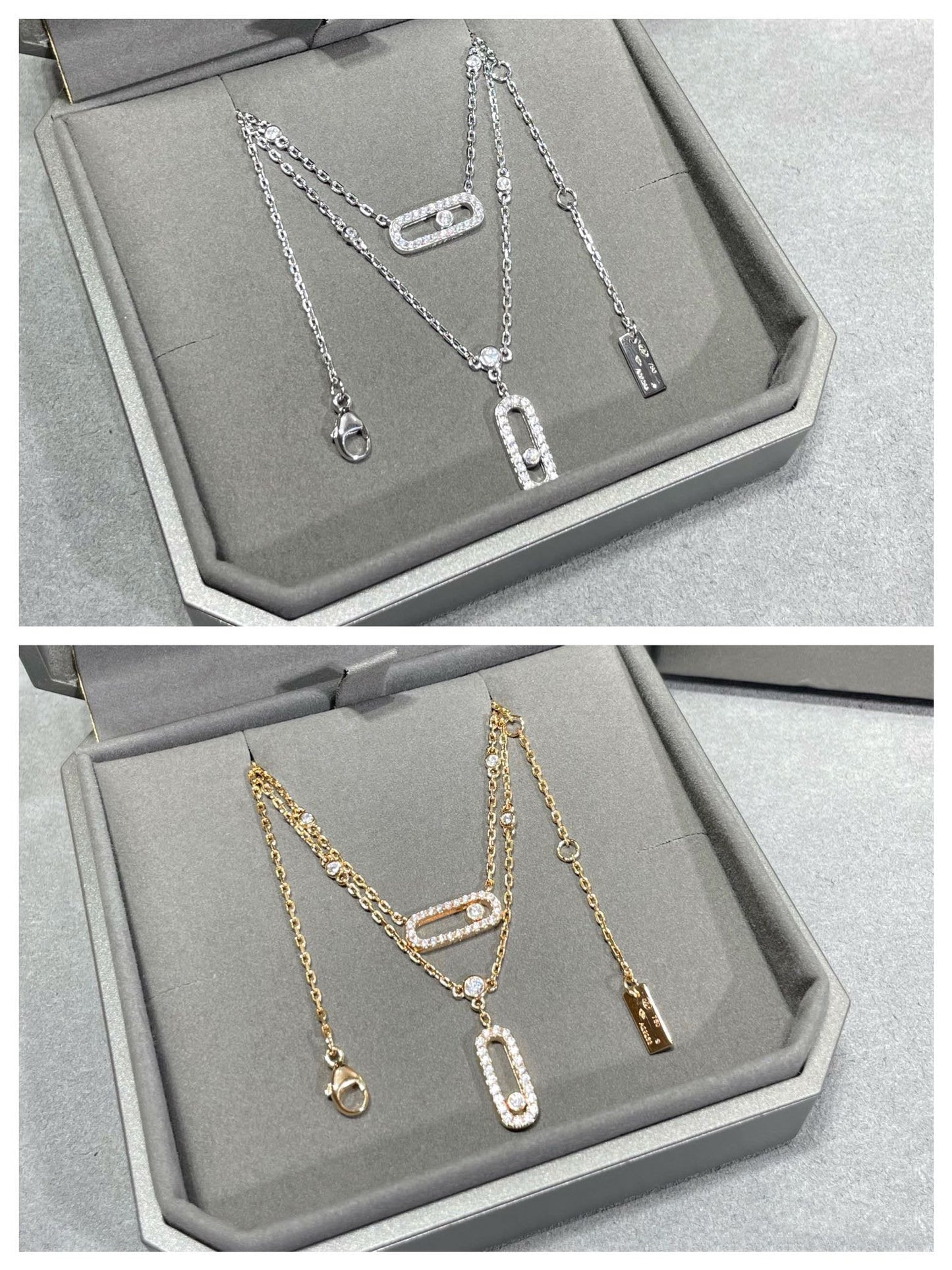 [Mystic ]MOVE 2 ROW DIAMOND NECKLACE