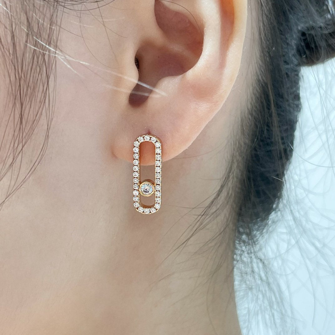 [Mystic ]MOVE UNO STUD DIAMOND PAVED EARRINGS