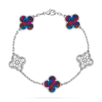 [Mystic]CLOVER 5 MOTIF COLOR GEMSTONES BRACELET COLLECTION