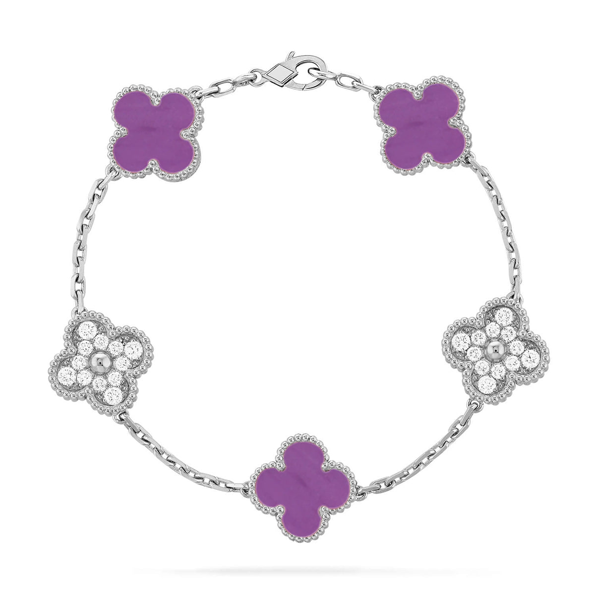 [Demi jewelry] CLOVER 5 MOTIF VIOLET BRACELET COLLECTION-new