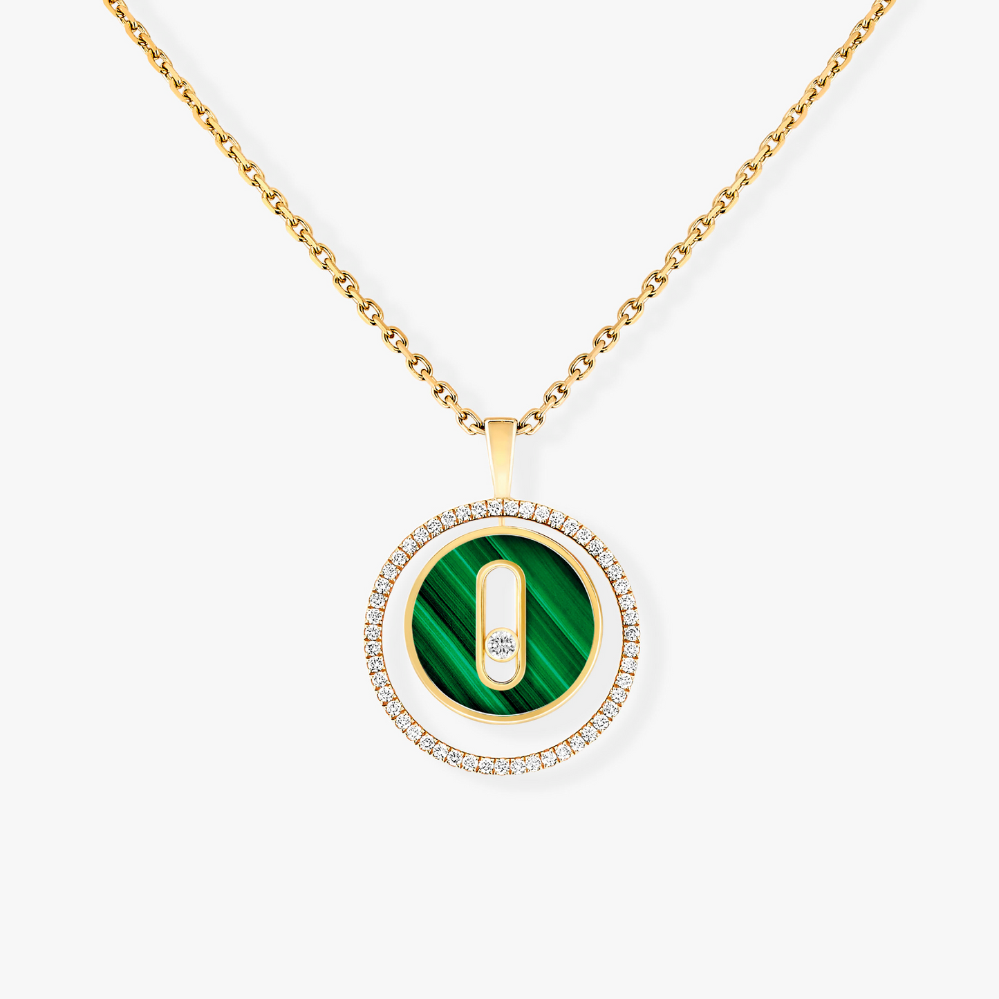 [Mystic ]Mystic MOVE 1 DIAMOND MALACHITE GOLD DIAMOND NECKLACE