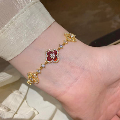 Mysitc CLOVER 5 MOTIF PINK BLUE RED WHITE BRACELET
