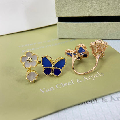 [Mysitc ] 2026 NEW MODEL SPRING LUCKY 3 MOTIF GOLD RING