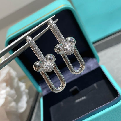 [Mysitc ] TF U-shaped diamond earrings