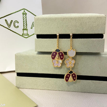 Mysitc LUCKY LADYBUG WHITE MOP EARRINGS
