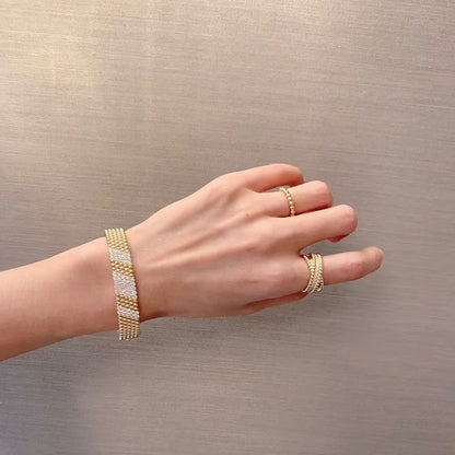 [Mysitc ]  PERLEE DIAMOND BRACELET ,5-ROW DIAMOND-SET DESIGN