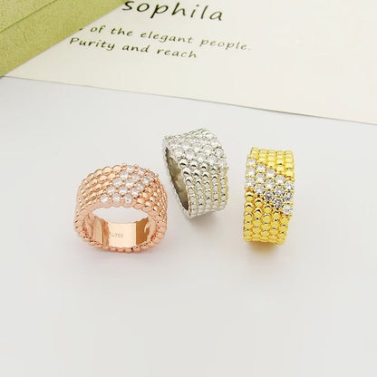 [Mysitc ]  PERLEE DIAMOND RING ,5-ROW DIAMOND-SET DESIGN